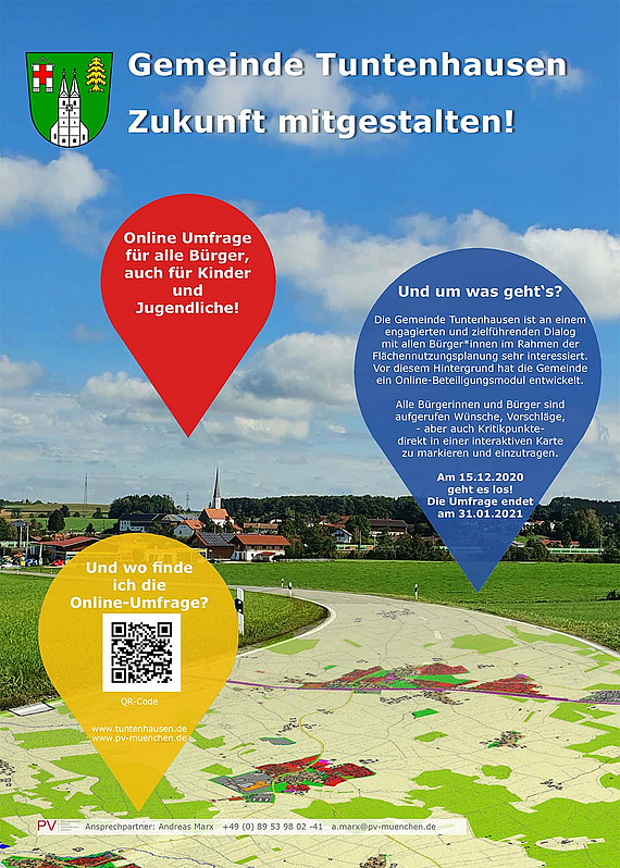 Online-Beteiligung in Gemeinde Tuntenhausen (Landkreis Rosenheim) startet © Planungsverband Äußerer Wirtschaftsraum München (PV) Online-Beteiligung in Gemeinde Tuntenhausen (Landkreis Rosenheim) startet © Planungsverband Äußerer Wirtschaftsraum München (PV)