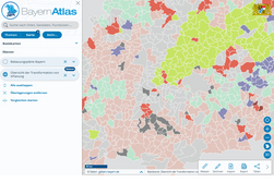 Screenshot aus dem BayernAtlas mit Karte der Region München