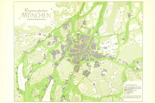 alter Plan mit grünen Flächen