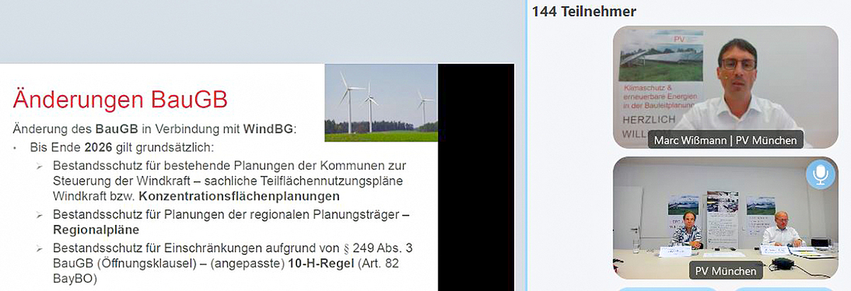 PV-Online-Fachtagung „Klimaschutz & Erneuerbare Energien“ © Planungsverband Äußerer Wirtschaftsraum München (PV) PV-Online-Fachtagung „Klimaschutz & Erneuerbare Energien“ © Planungsverband Äußerer Wirtschaftsraum München (PV)