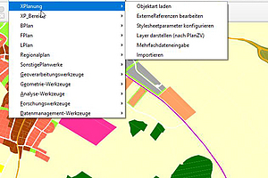 Ansicht auf einen FNP in QGIS mit XPlanungstool © Planungsverband Äußerer Wirtschaftsraum München (PV) 