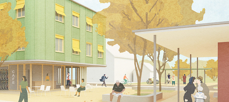 Visualisierung Platz und Gebäude