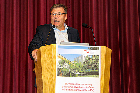 Begrüßung 1. Bürgermeister Stefan Kolbe, Gemeinde Karlsfeld © Planungsverband Äußerer Wirtschaftsraum München (PV)