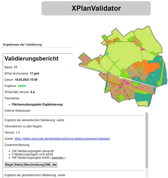 Check der umgewandelten Daten mit XPlanValidator © Planungsverband Äußerer Wirtschaftsraum München (PV)
