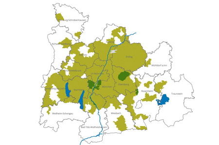 Karte mit allen PV-Mitgliedern grün eingefärbt