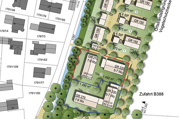 Städtebaulicher Entwurf Bebauungsplan Moosinning © Planungsverband Äußerer Wirtschaftsraum München (PV)
